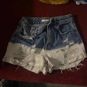 Two toned denim shorts